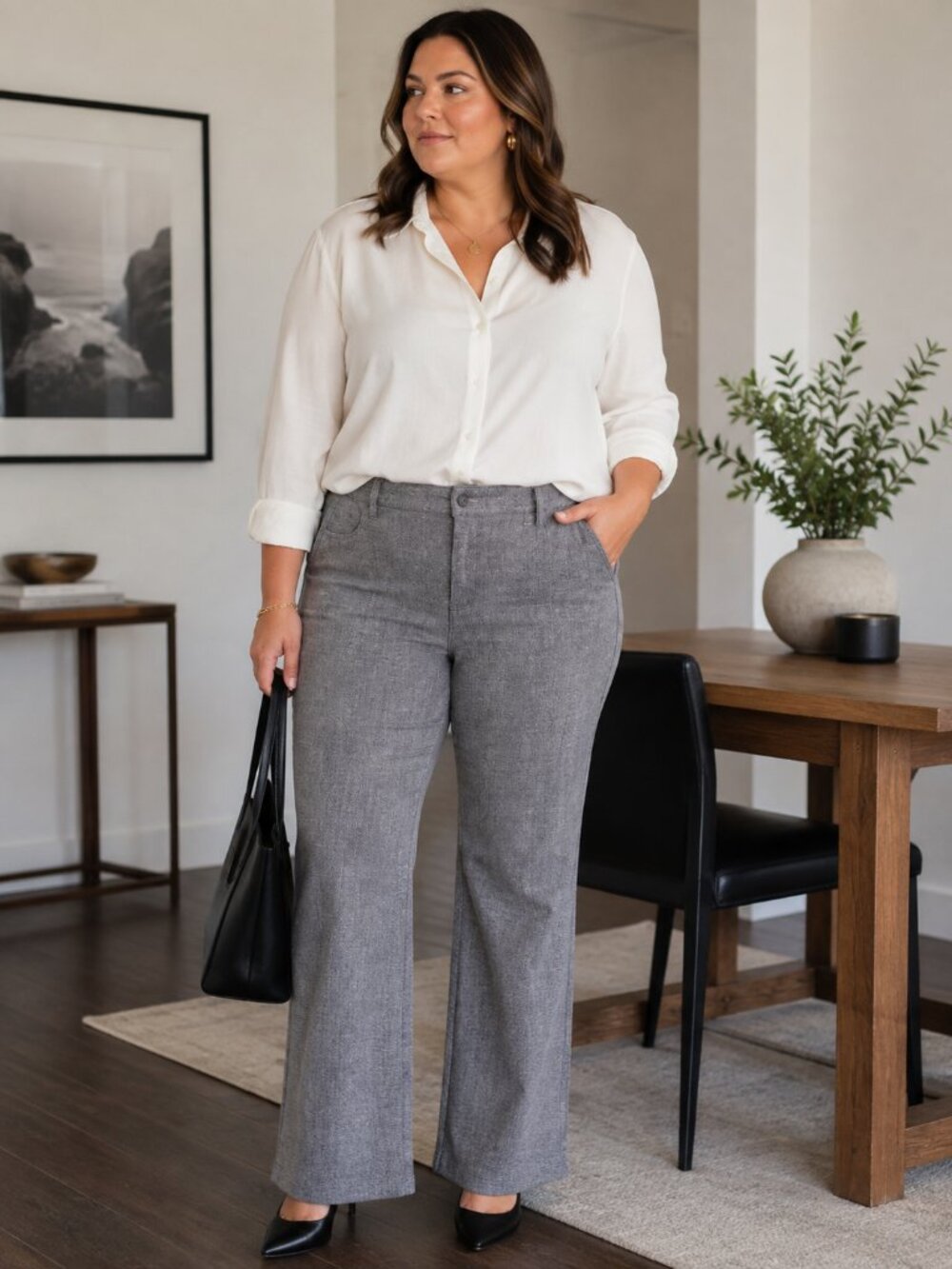 TORRID Bombshell Bootcut Trousers Grey Office Chic Workwear Career Minimalist 14